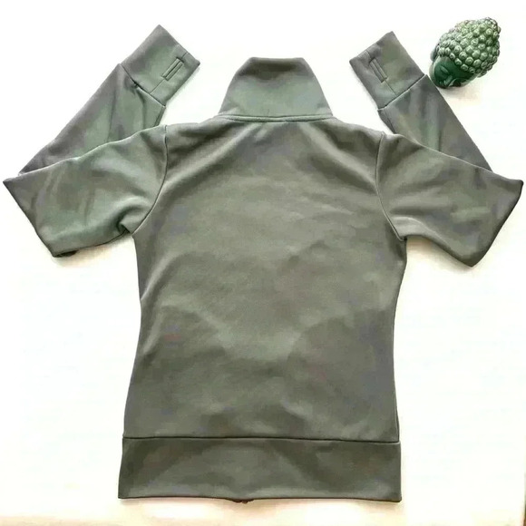 Bench Gray/Yellow Crop Neck Fleece Lined Thumb Hole Athletic Jacket Size M - Picture 9 of 14